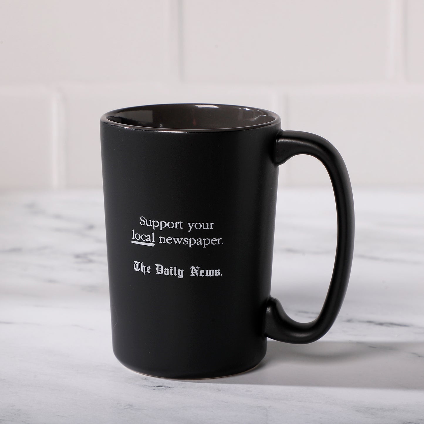 Support Your Local Newspaper Black Mug