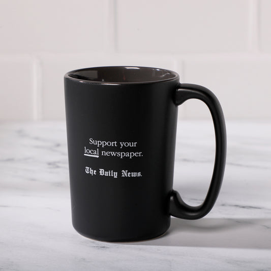 Support Your Local Newspaper Black Mug